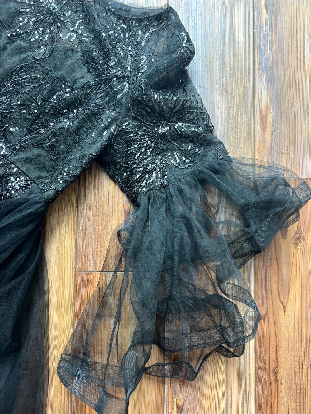 SHEIN Belle Plus Layered Sleeve Embroidery Mesh Dress - Picture 7 of 13